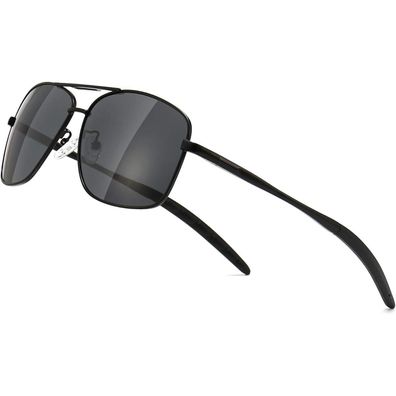 Sonnenbrille Herren Polarized Metallrahmen Monture Noire Verres Gris
