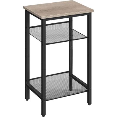 HOOBRO Beistelltisch 38x28x74 cm Industrie-Design Grau-Schwarz