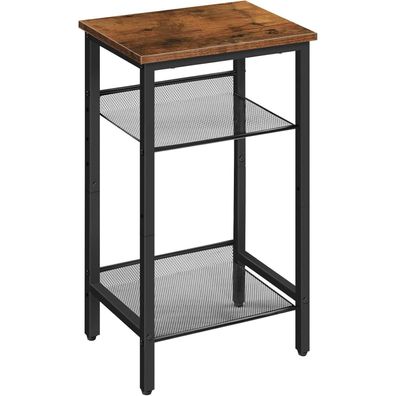 HOOBRO Beistelltisch Telefontisch Gitterablagen 38x28x74cm Industrie-Design