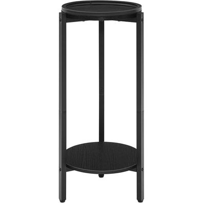 Hoobro Beistelltisch Schwarz 2-stufiger Couchtisch 30x30x72cm