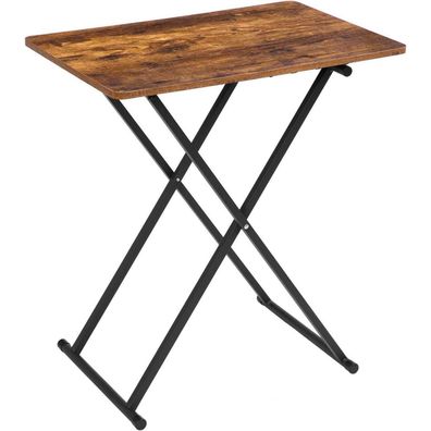 Klappbarer Beistelltisch Industriestil 60x40x60cm Dunkelbraun