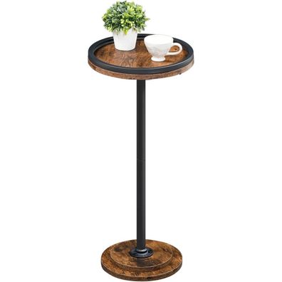 Runder Beistelltisch Cocktailtisch Bistrotisch rustikal Braun Schwarz 30x30x65cm