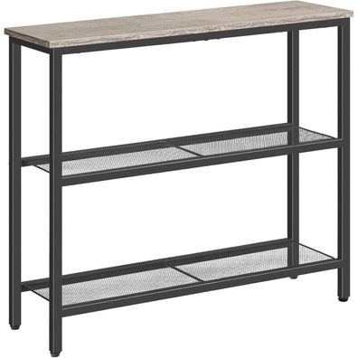 HOOBRO Schmaler Konsolentisch 2 Ablagen Metallgestell Industrie-Design