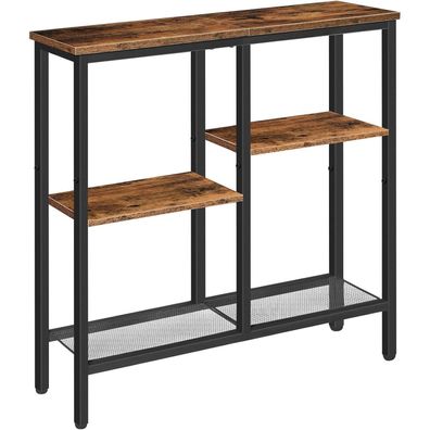Hoobro Schmaler Konsolentisch Vintagebraun-Schwarz 75 cm Beistelltisch
