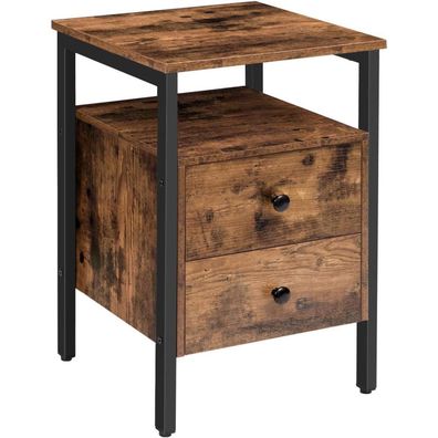 Nachttisch Beistelltisch Schubladen Nachtschrank 40x40x61cm Vintage