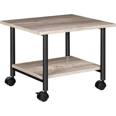 Druckertisch mit arretierbaren Rädern, rollbar, 2 Ebenen, Industrie-Design