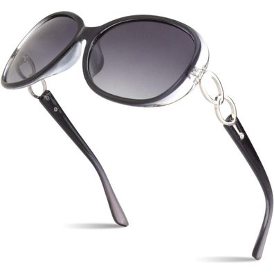 Sunier Damen Sonnenbrille Oversize Vintage - Polarisierte Gläser mit UV400 Schutz,