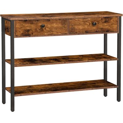 Konsolentisch Flurtisch Schublade Ablagefächern Metallgestell 100x24x80