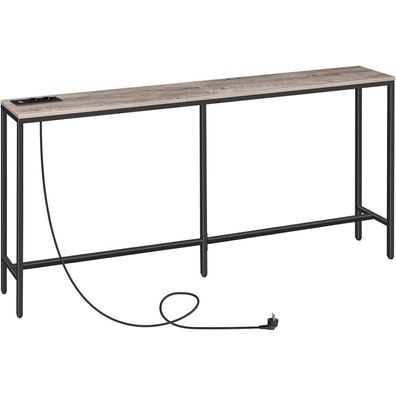 Konsolentisch mit Ladestation USB-Anschlüssen 200cm Grau Sofatisch