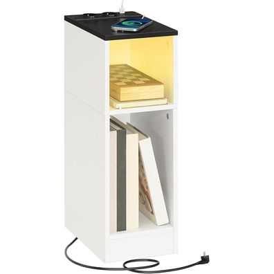 Beistelltisch mit Ladestation Sensor-LED-Licht für Wohnzimmer und Schlafzimmer