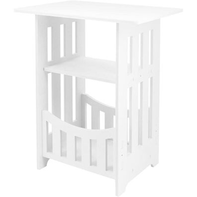 Nachttisch Weiß 2 Ebenen Beistelltisch Wohnzimmer Sofa Tisch Nordic Stil
