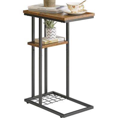 YMYNY Beistelltisch C-Form Kaffeetisch Lagerregal Drahtgeflecht Sofatisch