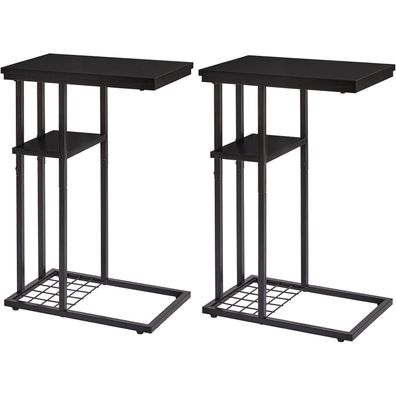 YMYNY Beistelltisch 2er-Set Industrie-Design Schwarz HST004B-2
