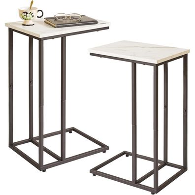 Beistelltisch Set C-Form Marmor Holz Metall YD-TM051B-2