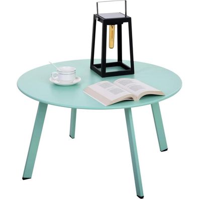 Runder Metall Beistelltisch Garten Sofatisch Ø 70cm Höhe 40cm Grün