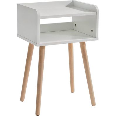 IBUYKE Nachttisch Skandinavisches Design Holz Beistelltisch Weiß 38.5x29x59.5cm