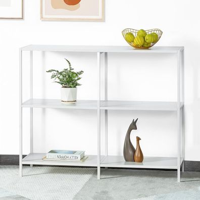 Konsolentisch Metall 3 Ablageflächen Weiß 100x30x80cm Moderne Stil