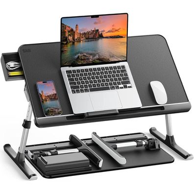 Laptoptisch Betttisch Verstellbarer Holzplatte Schublade klappbare Beine 40kg
