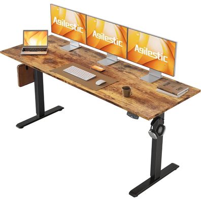 Höhenverstellbarer Schreibtisch 160x60cm Elektrisch Memory-Handsteuerung Braun