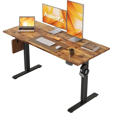 Agilestic Höhenverstellbarer Schreibtisch 120x60cm Elektrisch Memory Braun