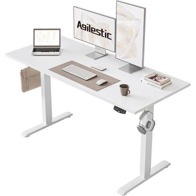Höhenverstellbarer Schreibtisch 120x60cm Elektrisch Weiß Ergonomisch