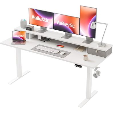 Höhenverstellbarer Schreibtisch mit 2 Schubladen, Elektrisch, 160 x 60