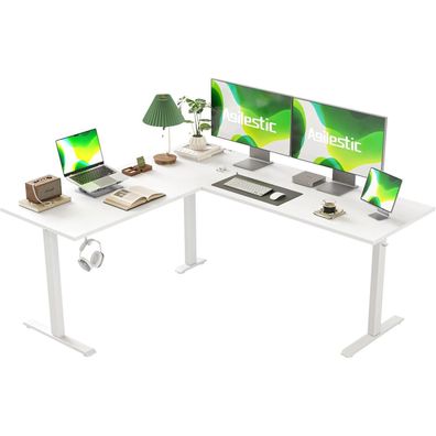 L-Form Höhenverstellbarer Schreibtisch 160 x 140 cm Elektrisch