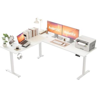 Höhenverstellbarer L-förmiger Schreibtisch 190x155cm Elektrisch