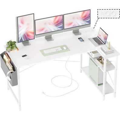 Gaming Schreibtisch L-Form 140x70 cm USB Typ C Steckdose