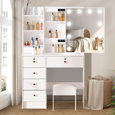 Schminktisch LED-Beleuchtung Frisiertisch Spiegel Make-up Kosmetiktisch 3 Farben