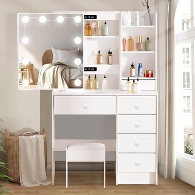 Schminktisch LED Beleuchtung Frisiertisch Spiegel Make-up Kosmetiktisch 3 Farben
