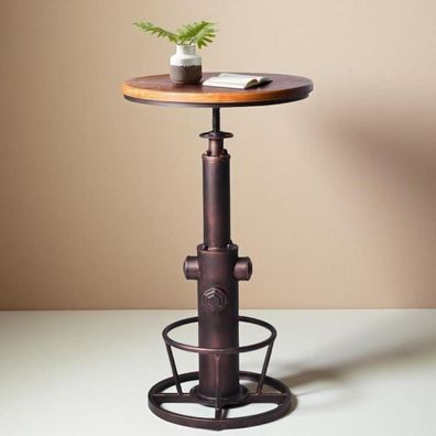 Vintage Bartisch Höhenverstellbar Kiefernholz Metall 360° drehbar Stilvoll