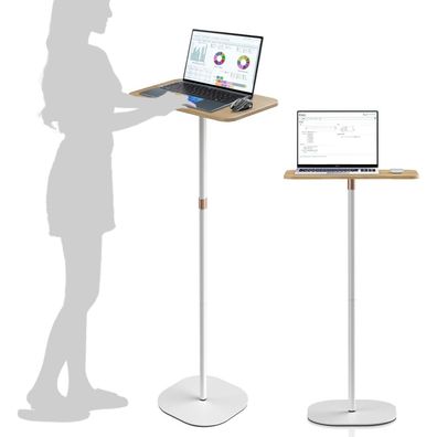 Stehpult weiß höhenverstellbar, Laptop Projektor Büro Laptoptisch 46-120 cm