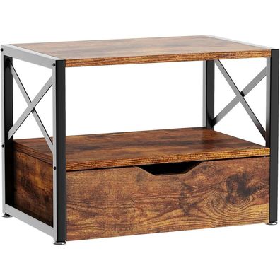 IBUYKE 2 Tier Desktop-Drucker Stand Holz mit Schublade Ordner Bücher Fax Scanner