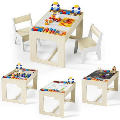 Kindersitzgruppe mit Stauraum und wendbarer Tischplatte, 2 Stühle, ab 3 Jahren