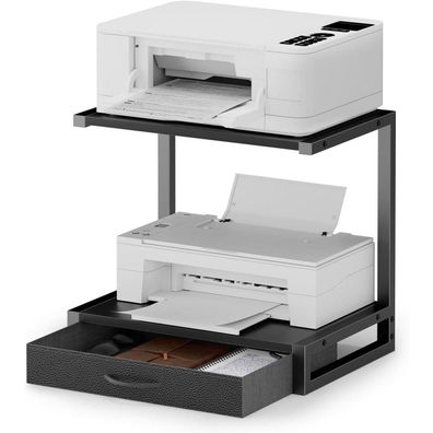 Druckerständer 2-stöckig Stoffschublade Regal Heimbüro 3D Drucker Fax Scanner