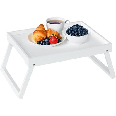 Bambus Betttablett Tisch klappbar Frühstück im Bett Serviertablett Snack-Tablett