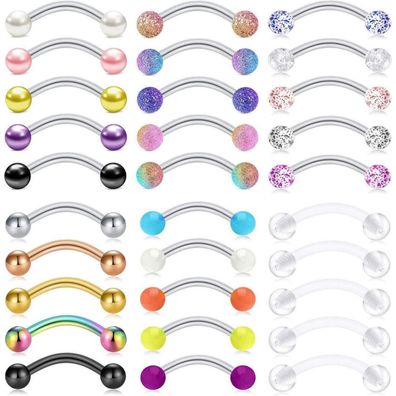 Augenbrauenpiercing Rook Piercing 9-10 Stück 16G 8mm Chirurgenstahl Diamant