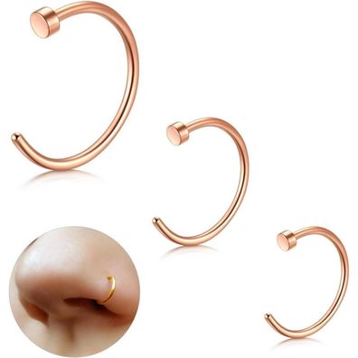 G23 Titan Fake Nasenpiercing Set Septum Hoop 18G 20G 6MM/8MM/10MM Schwarz Gold