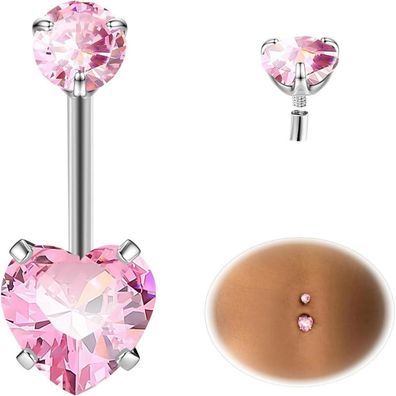 Eshioner G23 Titan Bauchnabelpiercing Gold Silber 14G 12MM Belly Piercing