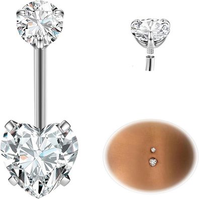 Eshioner G23 Titan Bauchnabelpiercing Gold Silber 14G 10MM 12MM Belly Piercing