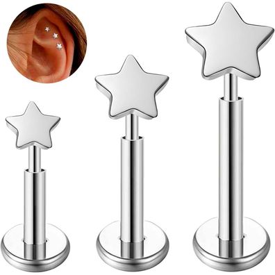 G23 Titan Helix Piercing Ohr Tragus Labret Lippe Piercing 16g w/ Opal 3er Set