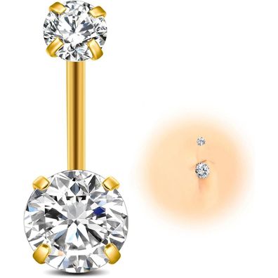 G23 Titan Bauchnabelpiercing Gold Silber Belly Piercing 14G 10MM 12MM