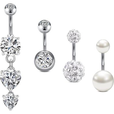 Bauchnabelpiercing Stein 14G 6/8/10/12/14mm Chirurgenstahl Piercing Bauchnabel