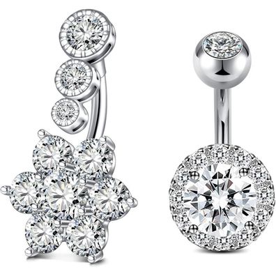 Bauchnabelpiercing 6mm Chirurgenstahl Silber Gold Damen Belly Button Piercing