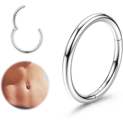 14G Bauchnabelpiercing Hoop Edelstahl CZ Opal Nabel Ring 8mm/10mm/12mm