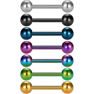 Zungenpiercing 316L Chirurgenstahl Barbell Stablänge 12/14/16/18mm