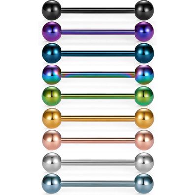 Zungenpiercing Chirurgenstahl Barbell Stablänge 18mm Silber Zirkonia