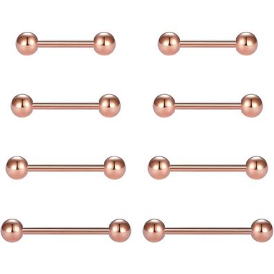 8stk Zungenpiercing Set Chirurgenstahl Piercing Zunge Tongue 12/14/16/18mm Stab