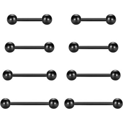 8stk Zungenpiercing Set 14G Chirurgenstahl Piercing Zunge Tongue 12/14/16/18mm